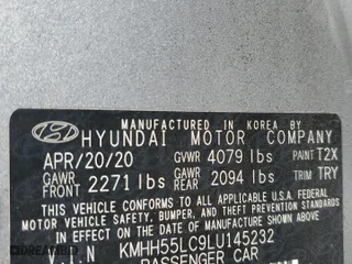 2020 Hyundai Elantra GT N Line with VIN KMHH55LC9LU145232, listed as a Copart auction lot 86155014 with 43,505 mi miles and Salvage Title. Bid and sale history available at carsss.com. Image 14.