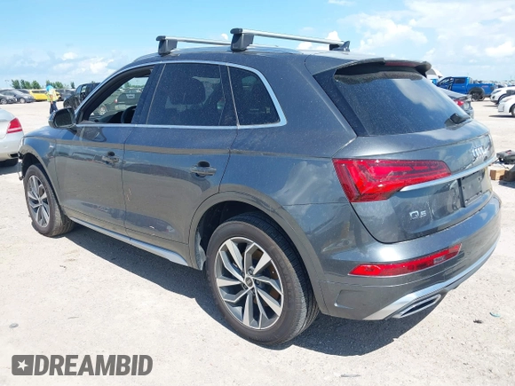 2022 Audi Q5 S line Premium Plus with VIN WA1EAAFY2N2072698, listed as a IAAI auction lot 42607942 with 42,796 mi miles and . Bid and sale history available at DreamBid. Image 3.