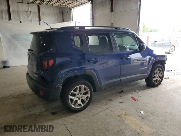 2017 Jeep Renegade Latitude with VIN ZACCJBBB2HPG45310, listed as a Copart auction lot 55949625 with 107,609 mi miles and Salvage title. Bid and sale history available at DreamBid. Image 3.