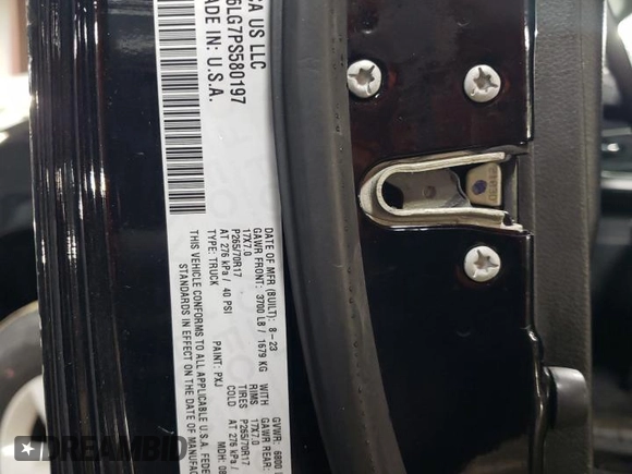 2023 Ram 1500 SLT z VIN 1C6RR6LG7PS580197, wystawiony jako Copart lot #46918675 z przebiegiem 20 034 mil mil oraz Nie do naprawy • Non repairable. Historia ofert i sprzedaży dostępna na DreamBid. Obrazek 13.