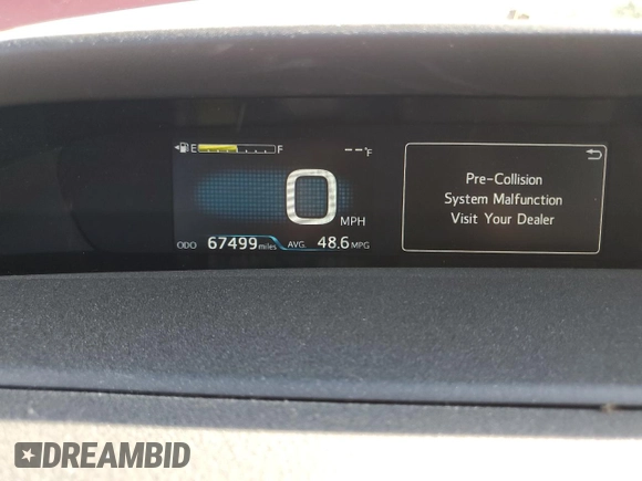 2017 Toyota Prius Two с VIN JTDKBRFU9H3053596, выставлен на аукционе Copart как лот 58015505 с пробегом 67 499 миль миль и Списание • Salvage title. История ставок и продаж доступна на DreamBid. Изображение 9.