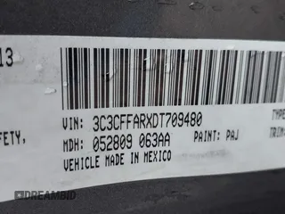 2013 FIAT 500 Pop with VIN 3C3CFFARXDT709480, listed as a IAAI auction lot 41851049 with 126,334 mi miles. Bid and sale history available at carsss.com. Image 9.