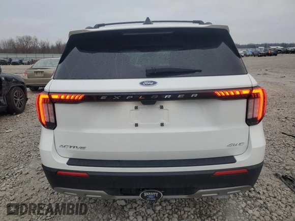 2025 Ford Explorer Active with VIN 1FMUK8DH2SGA06527, listed as a Copart auction lot 85499964 with 1,106 mi miles and Clean Title. Bid and sale history available at carsss.com. Image 6.