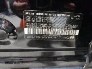 2017 Mitsubishi Lancer ES with VIN JA32U2FUXHU012727, listed as a Copart auction lot 76122994 with 75,380 mi miles and Salvage Title. Bid and sale history available at carsss.com. Image 12.