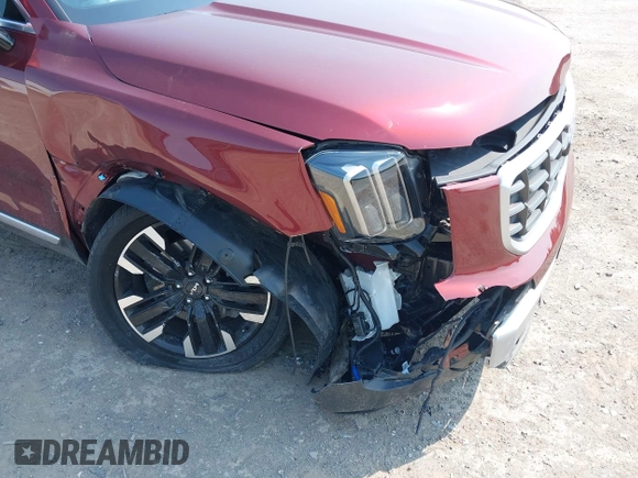 2023 Kia Telluride SX X-Pro with VIN 5XYP5DGC8PG376862, listed as a IAAI auction lot 42481710 with 17,517 mi miles and . Bid and sale history available at DreamBid. Image 6.