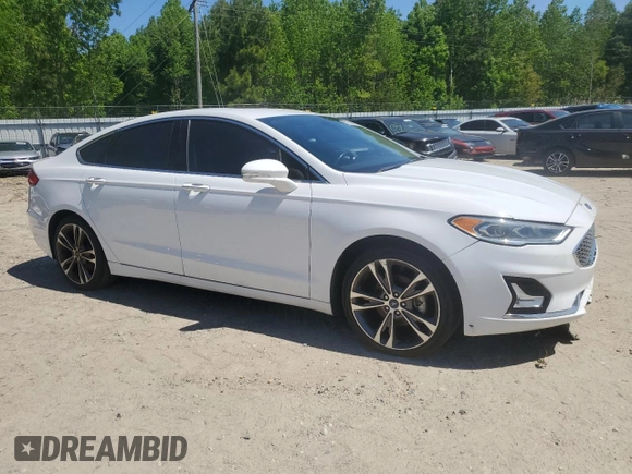 2019 Ford Fusion Titanium with VIN 3FA6P0K98KR233733, listed as a Copart auction lot 51134095 with 184,572 mi miles and Clean Title. Bid and sale history available at carsss.com. Image 4.