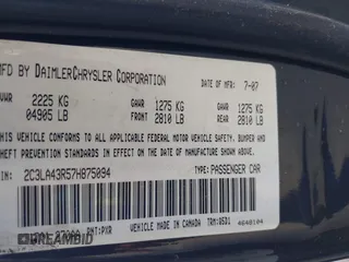 2007 Chrysler 300 with VIN 2C3LA43R57H875094, listed as a IAAI auction lot 42059007 with 125,067 mi miles. Bid and sale history available at carsss.com. Image 9.