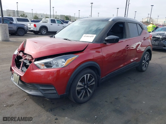 2018 Nissan Kicks S with VIN 3N1CP5CU2JL527436, listed as a IAAI auction lot 41481459 with 46,744 mi miles. Bid and sale history available at carsss.com. Image 17.