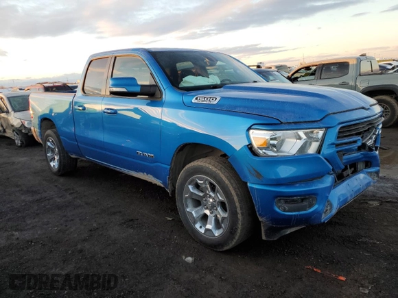 2021 Ram 1500 Big Horn with VIN 1C6SRFBT3MN586735, listed as a Copart auction lot 82870194 with 55,744 mi miles and Salvage Title. Bid and sale history available at carsss.com. Image 4.