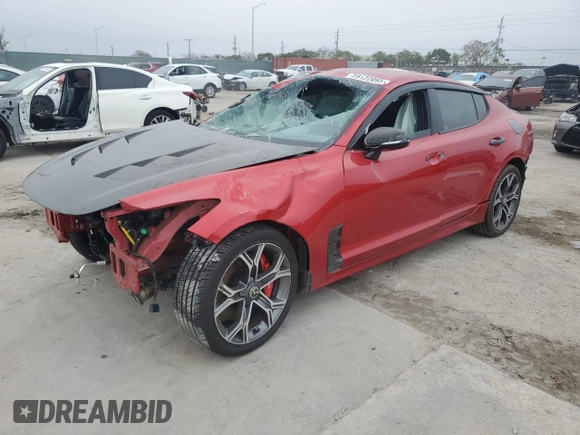 2020 Kia Stinger GT with VIN KNAE35LC4L6079560, listed as a Copart auction lot 89122095 with Not Provided miles and Salvage Title. Bid and sale history available at DreamBid. Image 1.