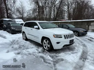 2014 Jeep Grand Cherokee Overland with VIN 1C4RJFCM1EC298621, listed as a Copart auction lot 54796775 with 142,491 mi miles and Clean Title. Bid and sale history available at carsss.com. Image 1.