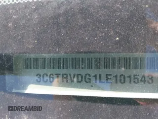 2020 Ram ProMaster Cargo with VIN 3C6TRVDG1LE101543, listed as a IAAI auction lot 42059089 with Not Provided miles and . Bid and sale history available at carsss.com. Image 9.