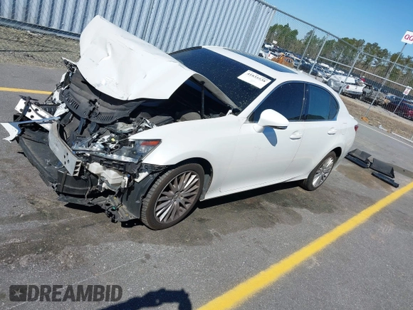 2013 Lexus GS with VIN JTHCE1BLXD5018542, listed as a IAAI auction lot 41835538 with 150,472 mi miles. Bid and sale history available at carsss.com. Image 2.