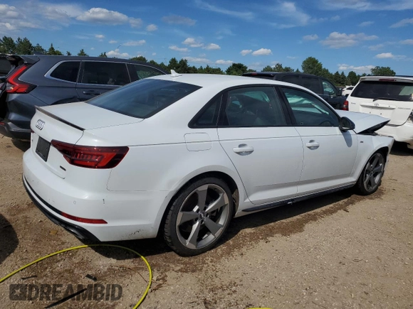 2019 Audi A4 Prestige with VIN WAUFNAF43KA002217, listed as a Copart auction lot 57820274 with 22,306 mi miles and Salvage Title. Bid and sale history available at carsss.com. Image 3.