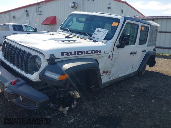 2024 Jeep Wrangler Rubicon with VIN 1C4PJXFG9RW307699, listed as a IAAI auction lot 42047562 with Not Provided miles. Bid and sale history available at carsss.com. Image 2.