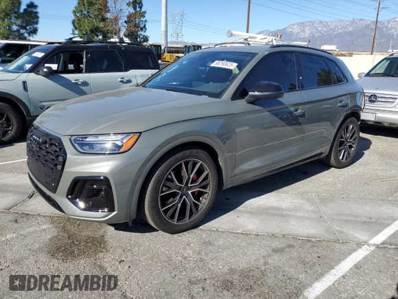 2025 Audi SQ5 Premium Plus with VIN WA1B4AFY6S2036938, listed as a Copart auction lot 88290625 with 449 mi miles and Salvage Title. Bid and sale history available at DreamBid. Image 1.