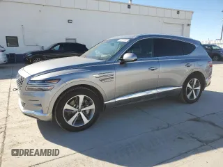 2023 Genesis GV80 with VIN KMUHCESCXPU107457, listed as a Copart auction lot 46227855 with 29,301 mi miles and Salvage Title. Bid and sale history available at carsss.com. Image 1.