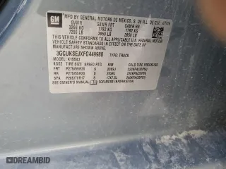 2015 Chevrolet Silverado 1500 LTZ with VIN 3GCUKSEJXFG449988, listed as a Copart auction lot 84434504 with 154,473 mi miles and Salvage Title. Bid and sale history available at carsss.com. Image 12.