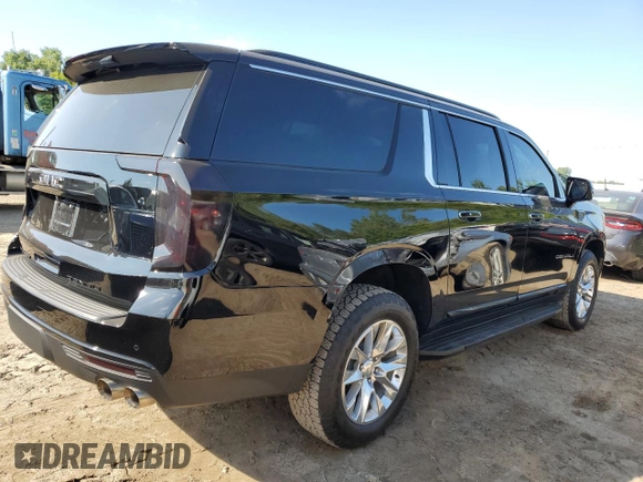 2023 GMC Yukon XL Denali with VIN 1GKS2JKL8PR328342, listed as a Copart auction lot 63427453 with 6,753 mi miles and Salvage Title. Bid and sale history available at carsss.com. Image 3.