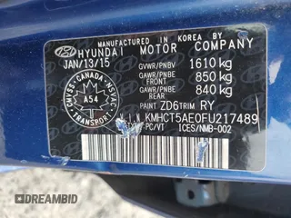 2015 Hyundai Accent GS with VIN KMHCT5AE0FU217489, listed as a Copart auction lot 51782615 with 134,936 mi miles and Salvage Title. Bid and sale history available at carsss.com. Image 13.