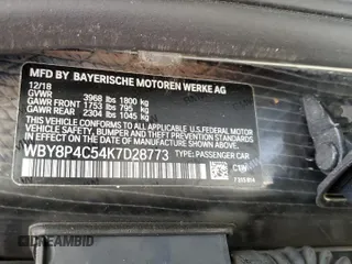 2019 BMW i3 z VIN WBY8P4C54K7D28773, wystawiony jako Copart lot #42563815 z przebiegiem 34 850 mil mil oraz Szkoda całkowita • Salvage title. Historia ofert i sprzedaży dostępna na DreamBid. Obrazek 12.