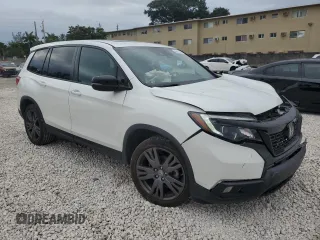 2021 Honda Passport EX-L with VIN 5FNYF7H55MB007768, listed as a Copart auction lot 89010335 with 21,551 mi miles and Salvage Title. Bid and sale history available at carsss.com. Image 4.