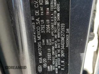 2021 Kia Forte GT-Line with VIN 3KPF34AD0ME275939, listed as a Copart auction lot 50132285 with 77,832 mi miles and Salvage Title. Bid and sale history available at carsss.com. Image 12.