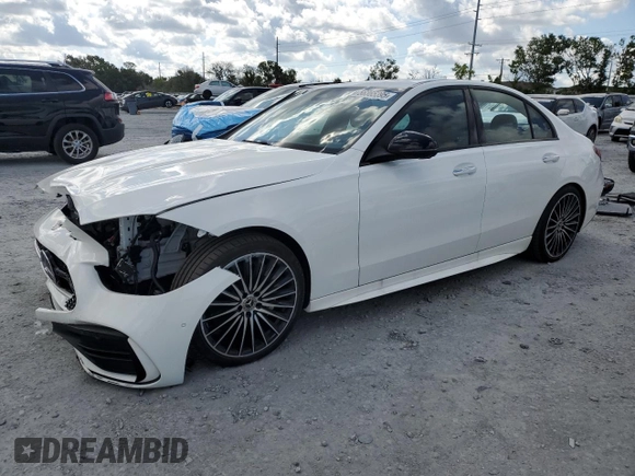 2023 Mercedes-Benz C 300 z VIN W1KAF4GB5PR143765, wystawiony jako Copart lot #56365395 z przebiegiem 5 943 mil mil oraz Szkoda całkowita • Salvage title. Historia ofert i sprzedaży dostępna na DreamBid. Obrazek 1.