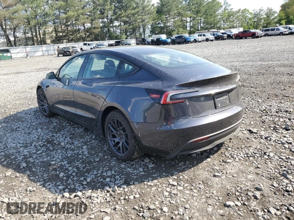 2025 Tesla Model 3 Long Range with VIN 5YJ3E1EA1SF904045, listed as a Copart auction lot 55382675 with 6,270 mi miles and Salvage title. Bid and sale history available at DreamBid. Image 2.