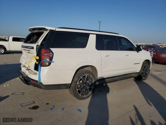2021 Chevrolet Suburban RST with VIN 1GNSCEKDXMR209607, listed as a Copart auction lot 74086874 with NaN miles and Salvage Title. Bid and sale history available at carsss.com. Image 3.