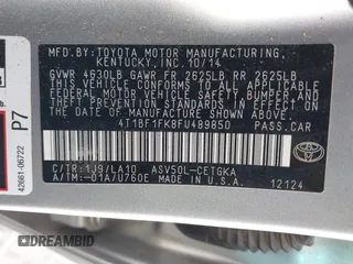 2015 Toyota Camry XLE with VIN 4T1BF1FK8FU489850, listed as a IAAI auction lot 41555007 with 182,206 mi miles and . Bid and sale history available at DreamBid. Image 9.