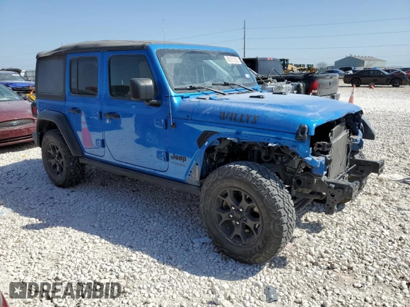 2021 Jeep Wrangler Unlimited Sport S with VIN 1C4HJXDN8MW856373, listed as a Copart auction lot 48257225 with 107,998 mi miles and Salvage Title. Bid and sale history available at carsss.com. Image 4.