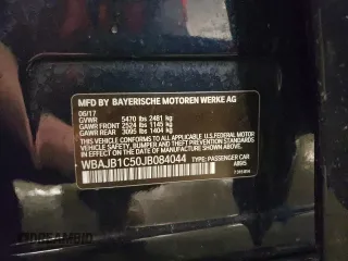 2018 BMW 5 Series 530e xDrive with VIN WBAJB1C50JB084044, listed as a Copart auction lot 53047185 with Not Provided miles and Salvage Title. Bid and sale history available at carsss.com. Image 13.