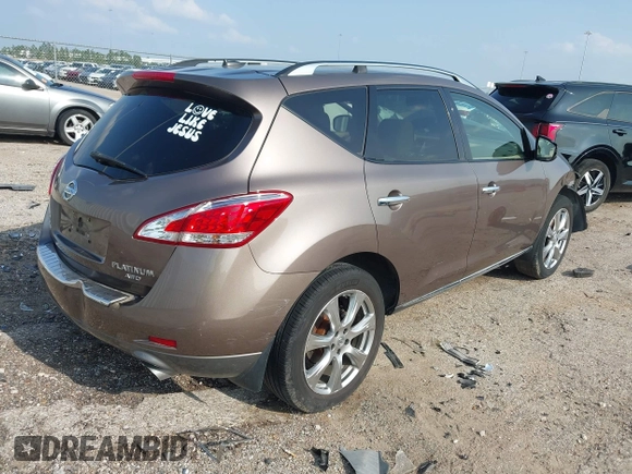 2014 Nissan Murano S with VIN JN8AZ1MW8EW504917, listed as a IAAI auction lot 41771163 with Not Provided miles. Bid and sale history available at carsss.com. Image 4.