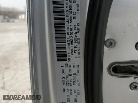 2015 Ram 2500 SLT with VIN 3C6TR5JT0FG608430, listed as a Copart auction lot 49265475 with 247,408 mi miles and Salvage title. Bid and sale history available at DreamBid. Image 12.