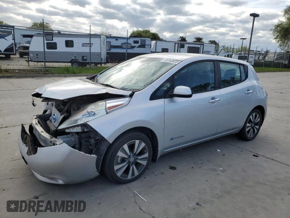 2015 Nissan LEAF SL with VIN 1N4AZ0CP3FC326441, listed as a Copart auction lot 50763835 with 120,373 mi miles and Salvage title. Bid and sale history available at DreamBid. Image 1.