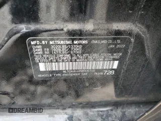 2022 Mitsubishi Mirage ES with VIN ML32AUHJ2NH005710, listed as a Copart auction lot 57779605 with 57,677 mi miles and Salvage title. Bid and sale history available at DreamBid. Image 12.
