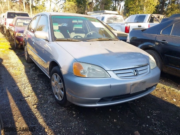 2001 Honda Civic EX with VIN 1HGES26791L067472, listed as a IAAI auction lot 41352577 with 190,019 mi miles. Bid and sale history available at carsss.com. Image 1.