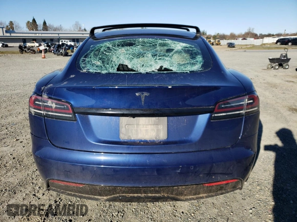 2022 Tesla Model S z VIN 5YJSA1E55NF475989, wystawiony jako Copart lot #88104975 z przebiegiem Nie podano mil oraz Szkoda całkowita • Salvage title. Historia ofert i sprzedaży dostępna na DreamBid. Obrazek 6.