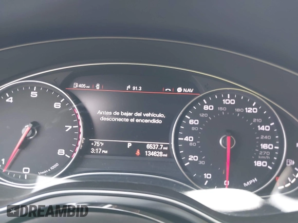 2013 Audi A6 3.0T Prestige with VIN WAUHGAFC3DN131239, listed as a IAAI auction lot 41168869 with 134,628 mi miles. Bid and sale history available at carsss.com. Image 7.