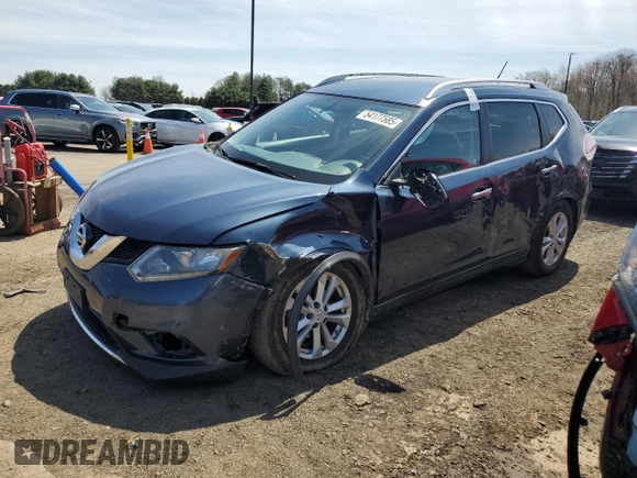 2015 Nissan Rogue SV with VIN KNMAT2MV1FP557979, listed as a Copart auction lot 54177585 with 66,031 mi miles and Salvage Title. Bid and sale history available at carsss.com. Image 1.