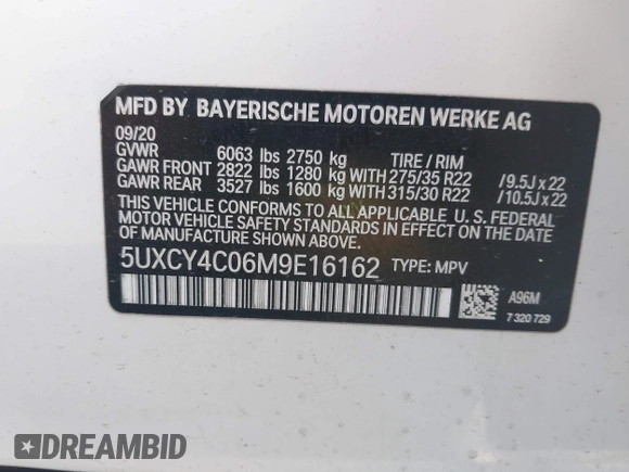 2021 BMW X6 sDrive40i z VIN 5UXCY4C06M9E16162, wystawiony jako IAAI lot #41279040 z przebiegiem 94 494 mil mil oraz . Historia ofert i sprzedaży dostępna na DreamBid. Obrazek 9.