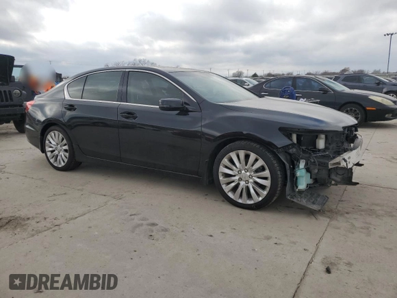 2015 Acura RLX Advance with VIN JH4KC1F93FC001340, listed as a Copart auction lot 82438264 with 115,370 mi miles and Salvage title. Bid and sale history available at DreamBid. Image 4.