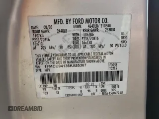 2006 Ford Escape Limited with VIN 1FMCU94136KA85367, listed as a Copart auction lot 55834035 with 249,920 mi miles and Salvage title. Bid and sale history available at DreamBid. Image 13.