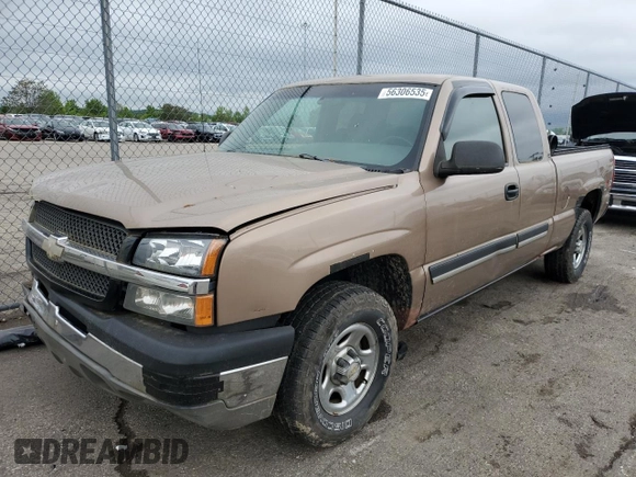 2003 Chevrolet Silverado 1500 with VIN 1GCEK19V83Z237517, listed as a Copart auction lot 56306535 with 143,746 mi miles and Salvage Title. Bid and sale history available at DreamBid. Image 1.