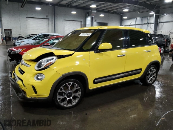 2014 FIAT 500L Trekking with VIN ZFBCFADH9EZ028757, listed as a Copart auction lot 77697094 with 0 mi miles and Salvage Title. Bid and sale history available at carsss.com. Image 1.