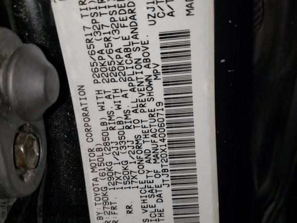 2004 Lexus GX 470 z VIN JTJBT20X140060719, wystawiony jako Copart lot #53196435 z przebiegiem Nie podano mil oraz Nie do naprawy • Non repairable. Historia ofert i sprzedaży dostępna na DreamBid. Obrazek 14.