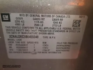 2011 Chevrolet Equinox LT w/1LT with VIN 2CNALDEC5B6455048, listed as a Copart auction lot 53796825 with 145,831 mi miles and Clean Title. Bid and sale history available at carsss.com. Image 13.