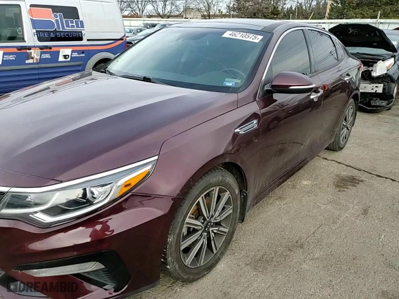 2019 Kia Optima LX with VIN 5XXGT4L36KG321318, listed as a Copart auction lot 46210575 with 98,380 mi miles and Salvage Title. Bid and sale history available at carsss.com. Image 10.