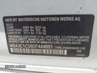 2013 BMW 3 Series 328i z VIN WBA3C1C58DF444891, wystawiony jako IAAI lot #42227947 z przebiegiem Nie podano mil oraz . Historia ofert i sprzedaży dostępna na DreamBid. Obrazek 9.